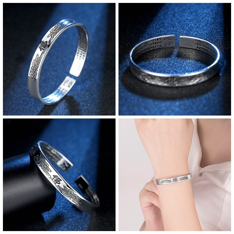 vintage 925 sterling zilver Mannen en vrouwen manchet armband bangles viking indian sieraden Eenvoudige pulseira