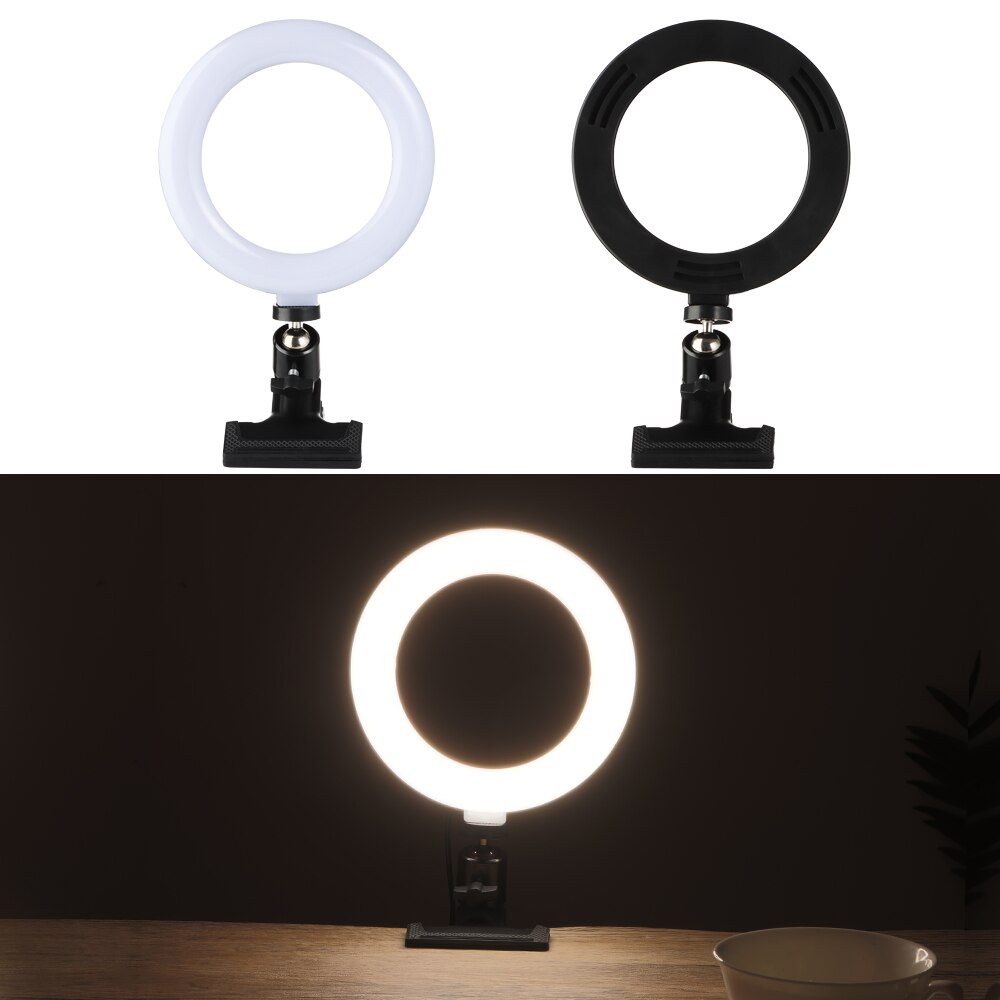 6 Inch Selfie Ring Light Clip On Laptop Computer Monitor Video Conference Lighting Kit Dimmable Led Fill The Light With 3 Color