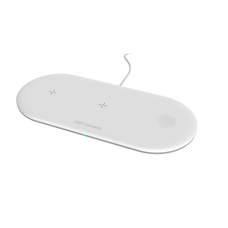 3 In 1 Draadloze Oplader Voor Iphone 12 11 Pro Max X Samsung S10 Draadloze Opladen Laders Pad Voor Iwatch 5 4 3 2 Voor Airpods Pro: White