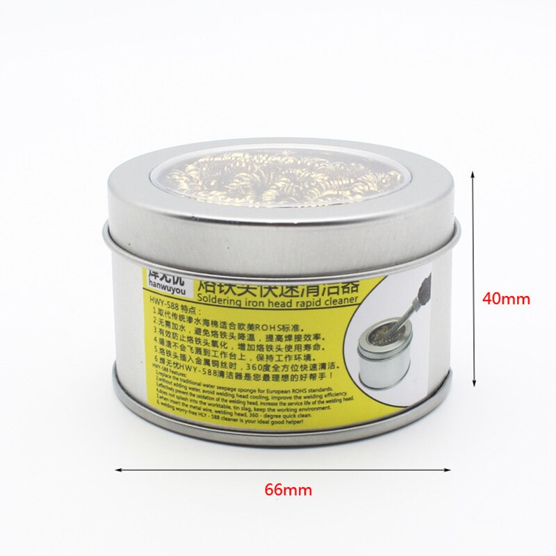 Electric Iron Cleaner Soldering Iron Tip Cleaner With Brass Wire Sponge No Water Needed Cleaning Tools #3F14