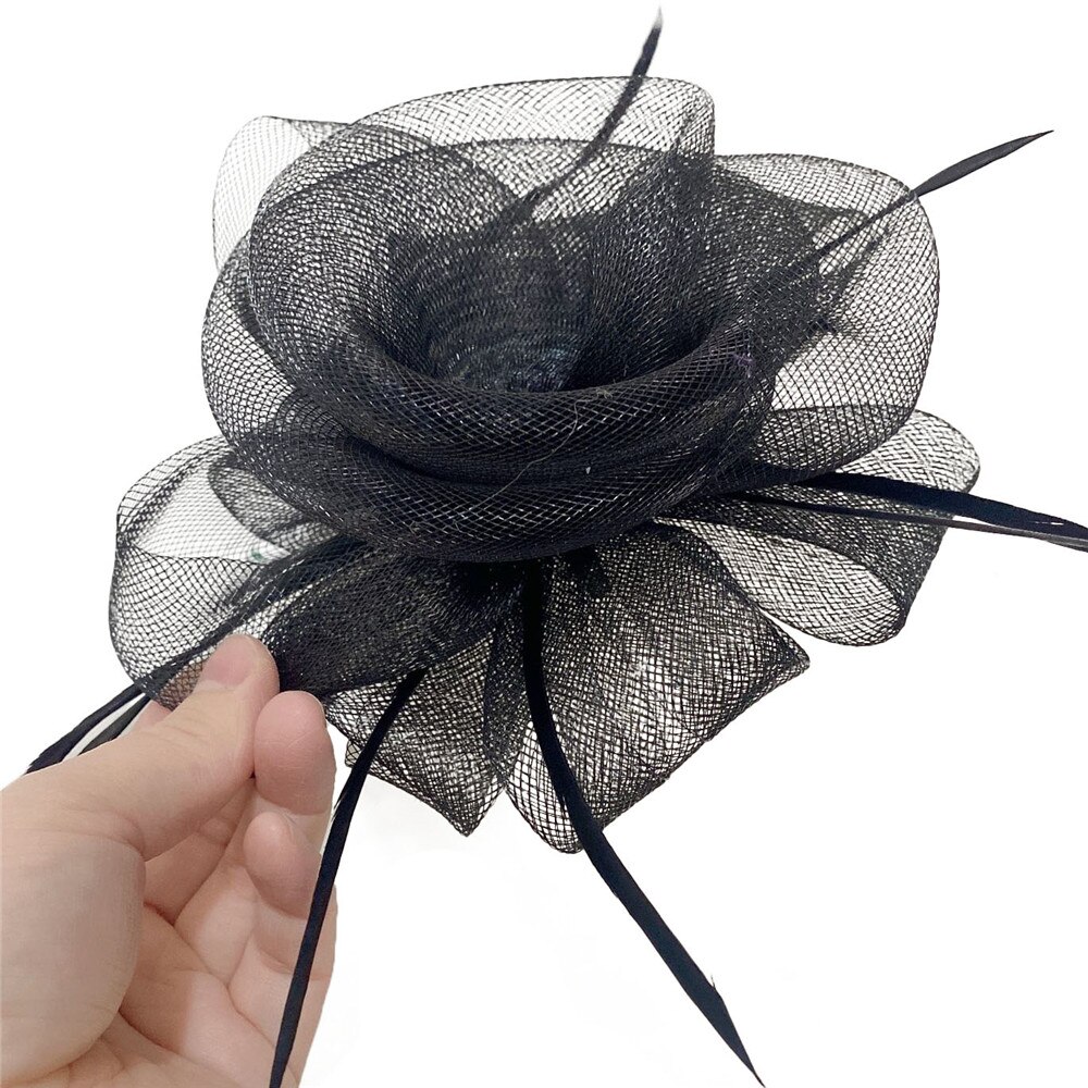 mariée coiffe de mariage accessoires dames femmes fête Vintage Fascinators coiffure épingle à cheveux lumière violet accessoire de cheveux: Black