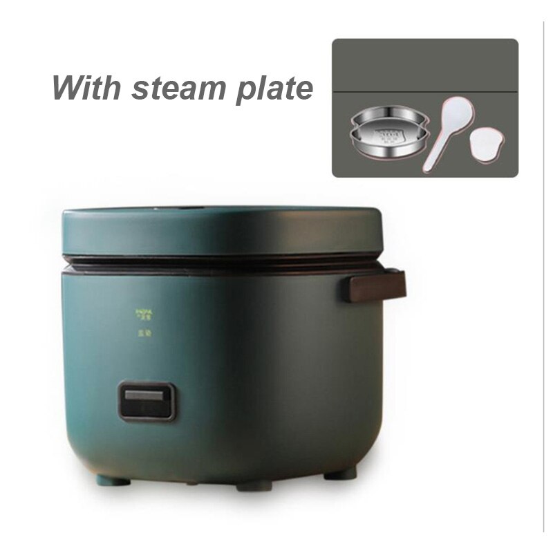 220V 200w Electric Rice Cooker Portable Cooking Pot Food Warmer Electric Heating Cooker Steamer Cooker Insulation Lunch Box 1.2L: With steam plate