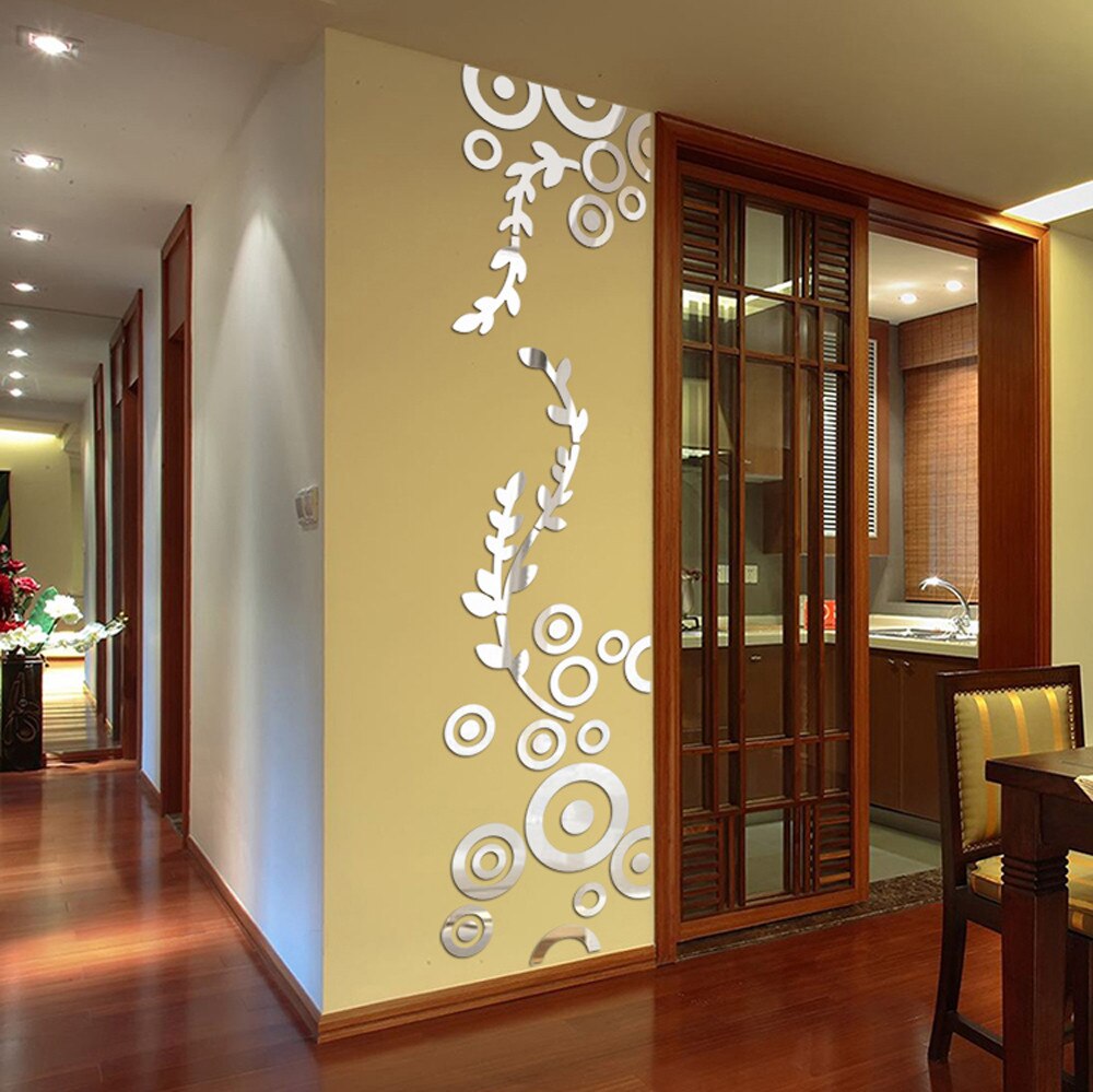 DIY Circle Ring 3D Mirror Sticker Modern Acrylic Wall Decor Room Decoration Wall Stickers for Kids Rooms Living Room