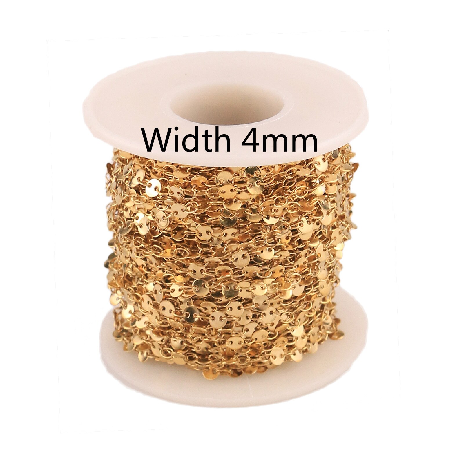 1 Meter Rvs Gold Handgemaakte Tone Cirkel Ster Ronde Driehoek Liefde Ketting Ketting Maken Sieraden Veel Bulk: Round 4mm