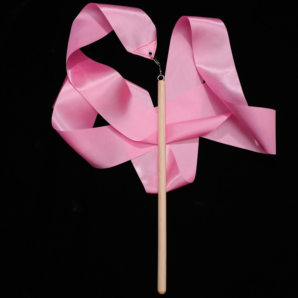 2Pcs 2m Colorful Rhythmic Gymnastics Ribbon Dancing Gymnastics Ribbon Dancing Streamers for Kids Children (Red)