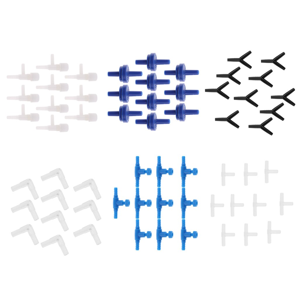 PACK 10 Aquarium Fish Tank Air Line Connector Fish Aquariums Tubing Valves PICK