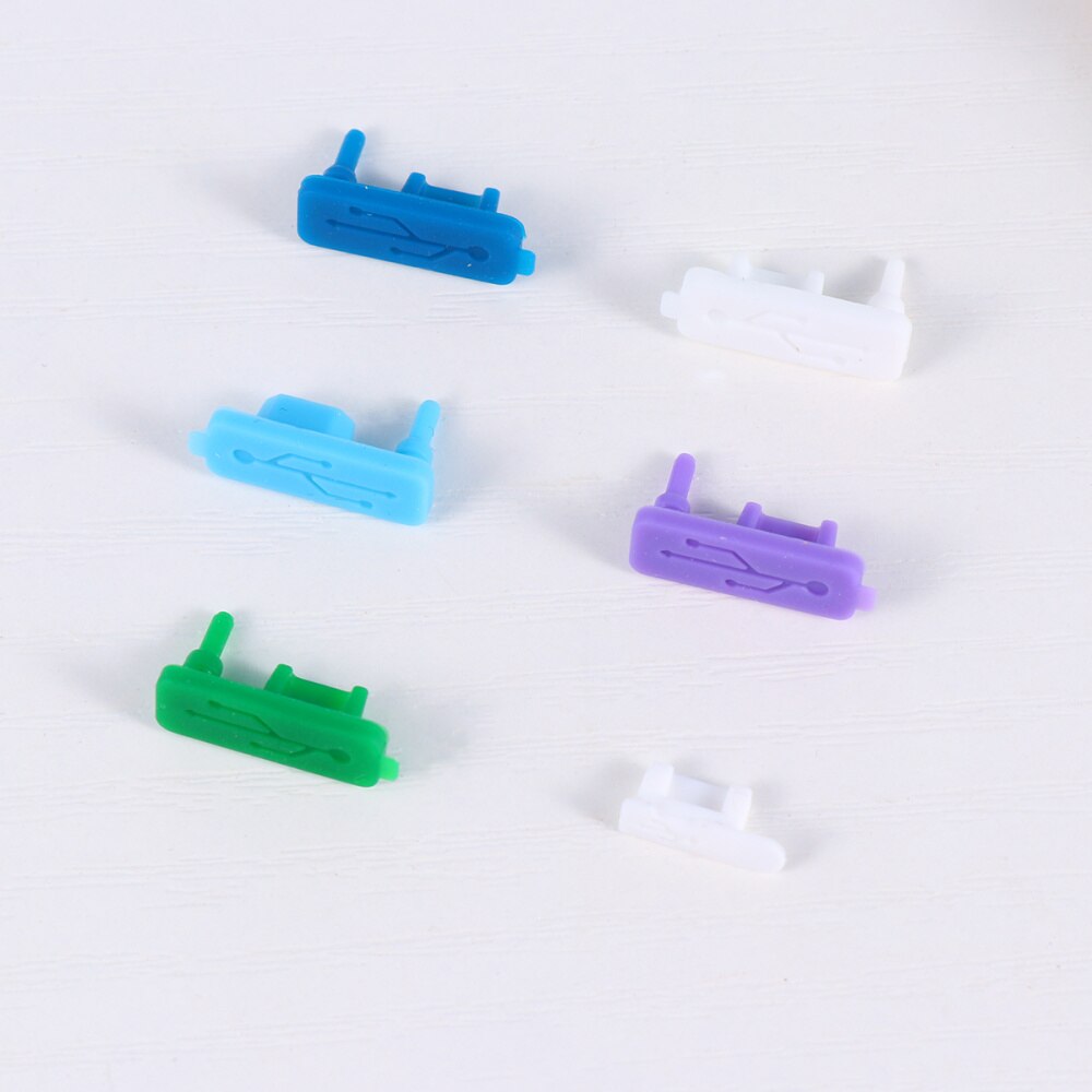 10Pcs Micro Usb Stof Plug Usb Cover Flap Usb Data Poort Opladen Stof Plug Blok Sofe Siliconen Cover Voor telefoon (Gemengde Type)