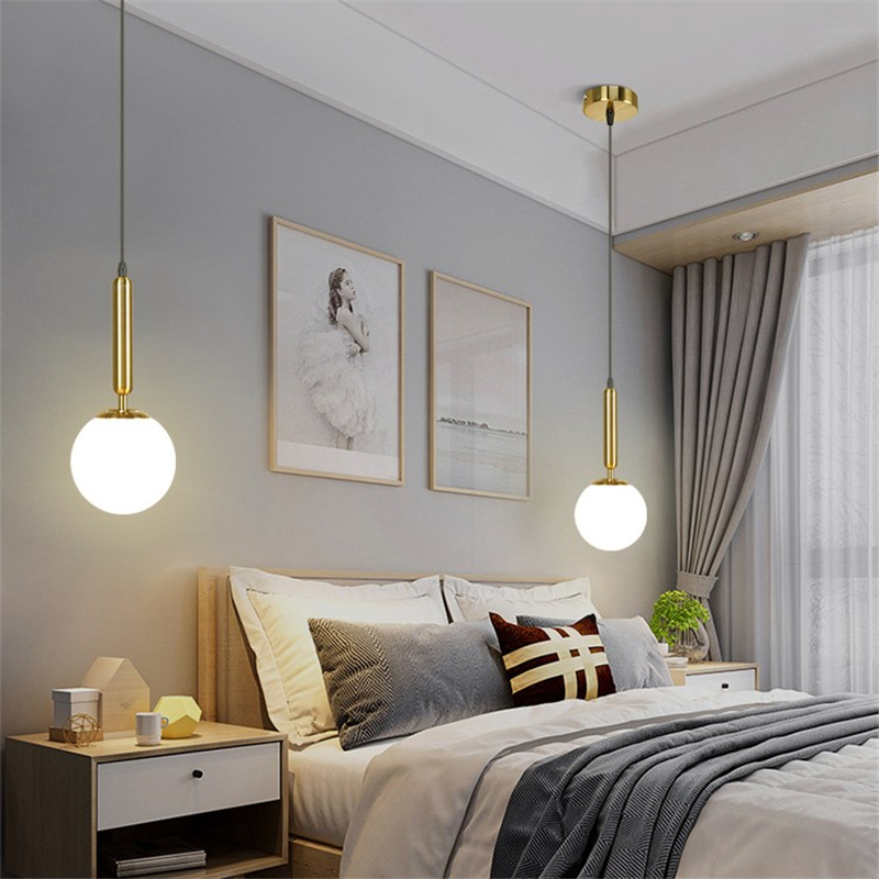 Moderne Milchglas Kugel Pendel leuchten Durcheinander schwarz LED Decke Kronleuchter für Schlafzimmer Lüster Ess treppen Decke Hängelampen