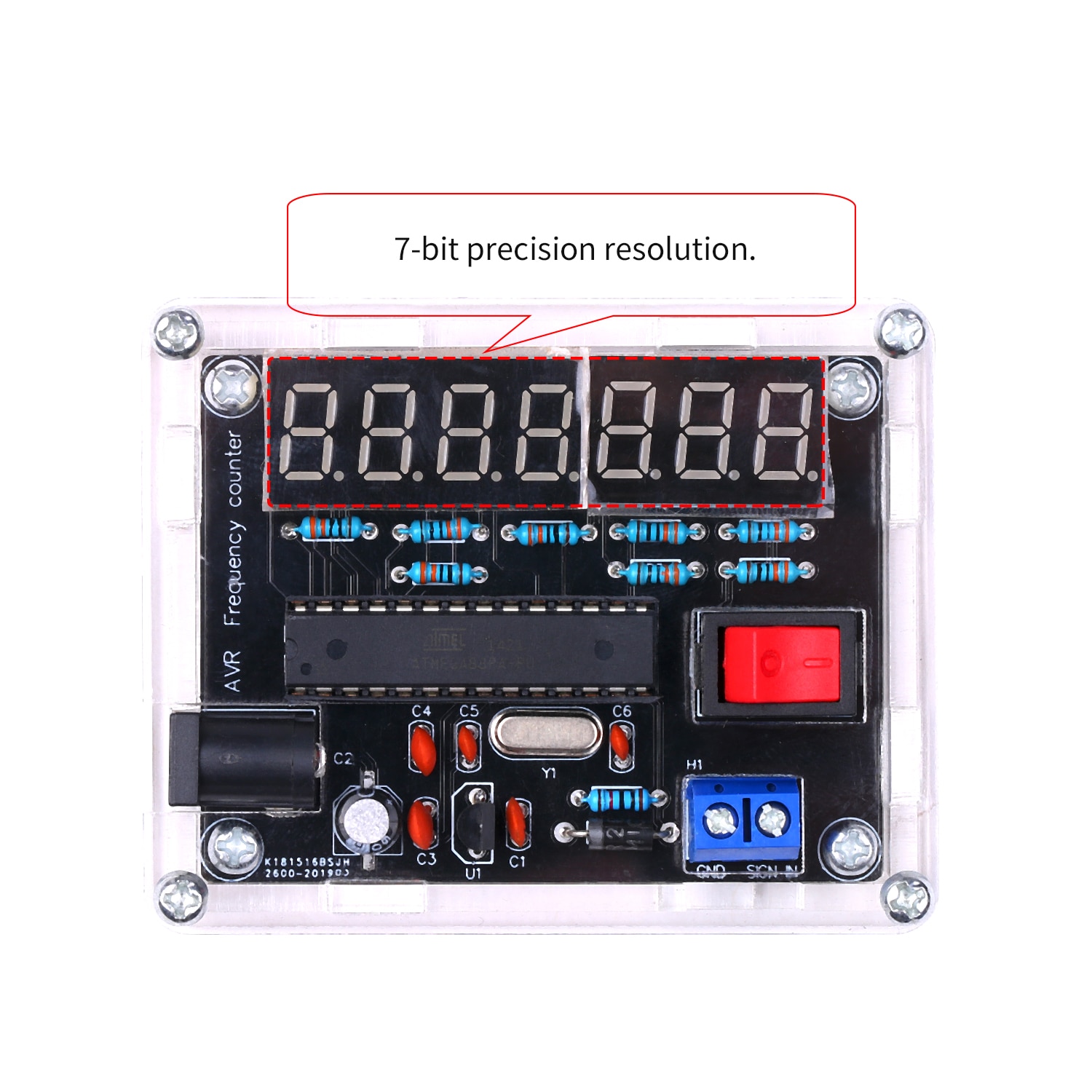 10MHz Frequency Meter DIY Kit Frequency Counter AVR Frequency with Shell Counter Cymometer Frequency Measurement 0.000 001Hz