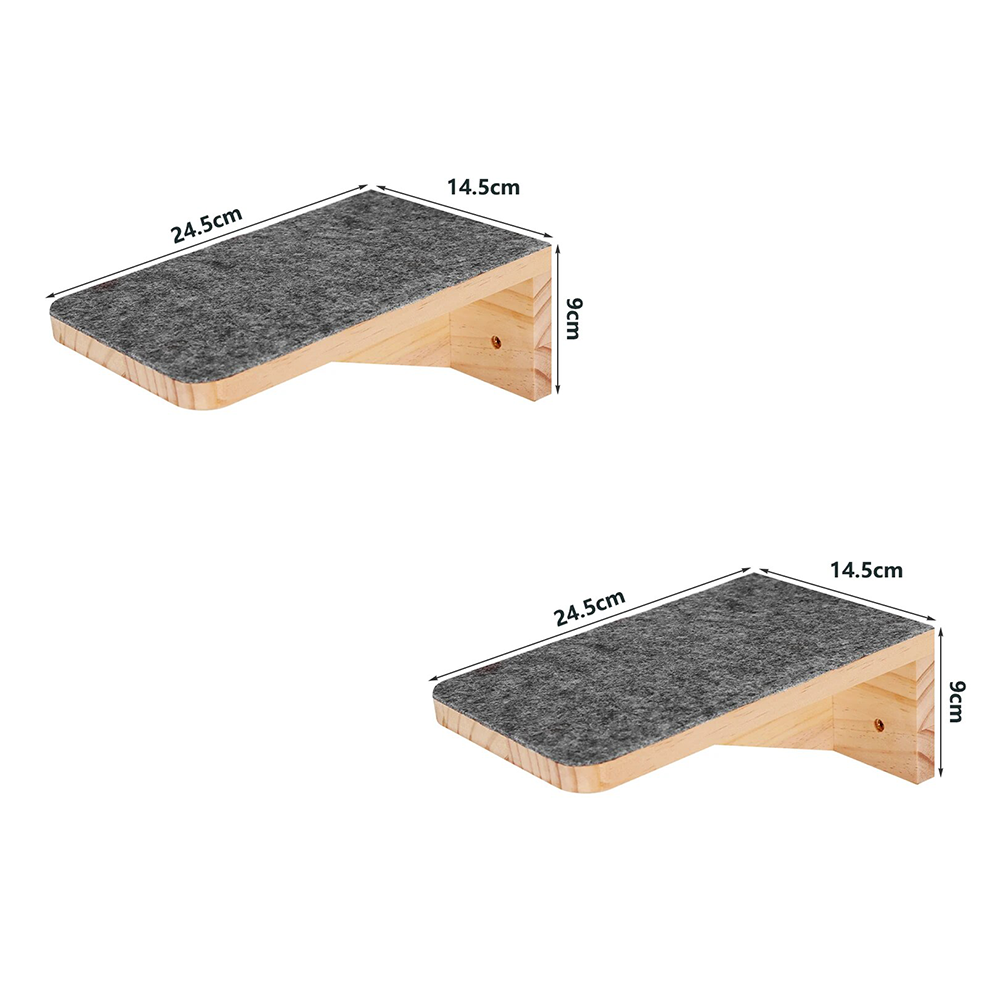 Cat Tree Wall Mounted Cat Climbing Wood Shelves Cat Jumping Platform or Hammock with Stairway for Kitten Playground Furniture: PURPLE