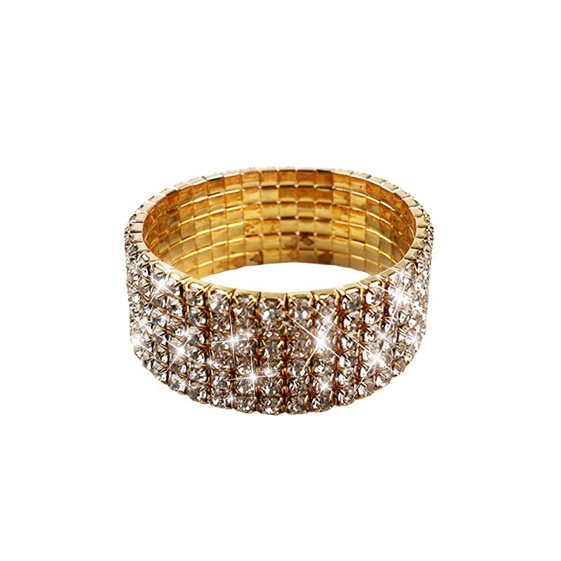 2022 neue Europäische Stil Frauen Element Armbinde Schmuck Punk Hüfte hüpfen Armbinde Inlay Strass Armbinde: 6-Gold