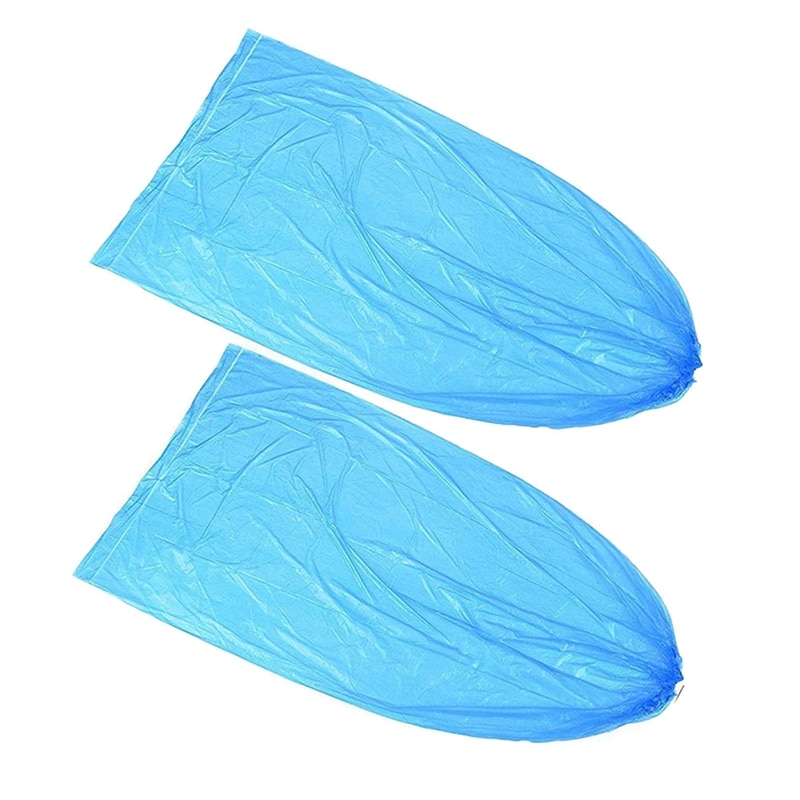30 Pairs Wegwerp Schoen Covers Blauwe Bescherming Regen Schoenen En Laarzen Cover Plastic Lange Schoen Cover Clear Waterdicht Anti-slip Ov