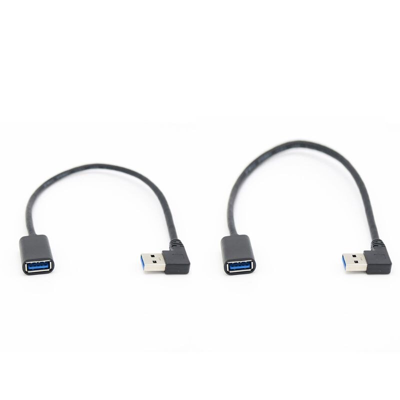 90 Degree Right Angle Super Speed USB 3.0 Male to Female Extension Cable Cord Adapter 30CM/60CM H05A