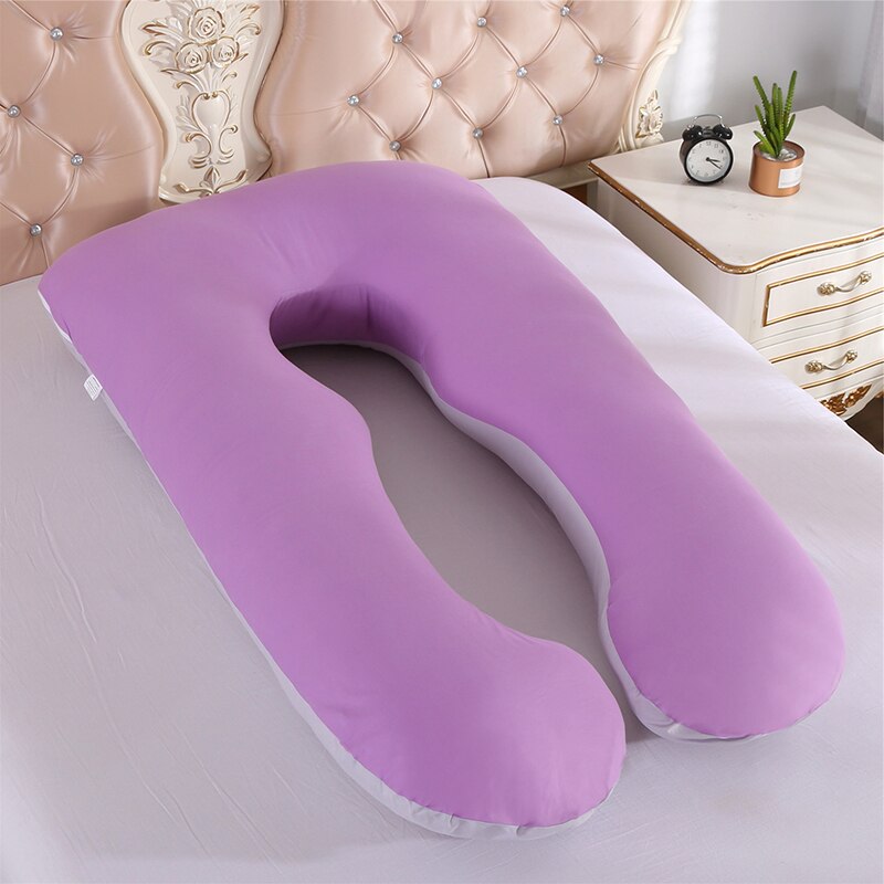 Almohada para mujeres embarazadas, almohada de cuerpo para embarazo, almohadas de algodón con forma de U, almohadas para dormir en el lado del embarazo, 140*75 CMYYF015