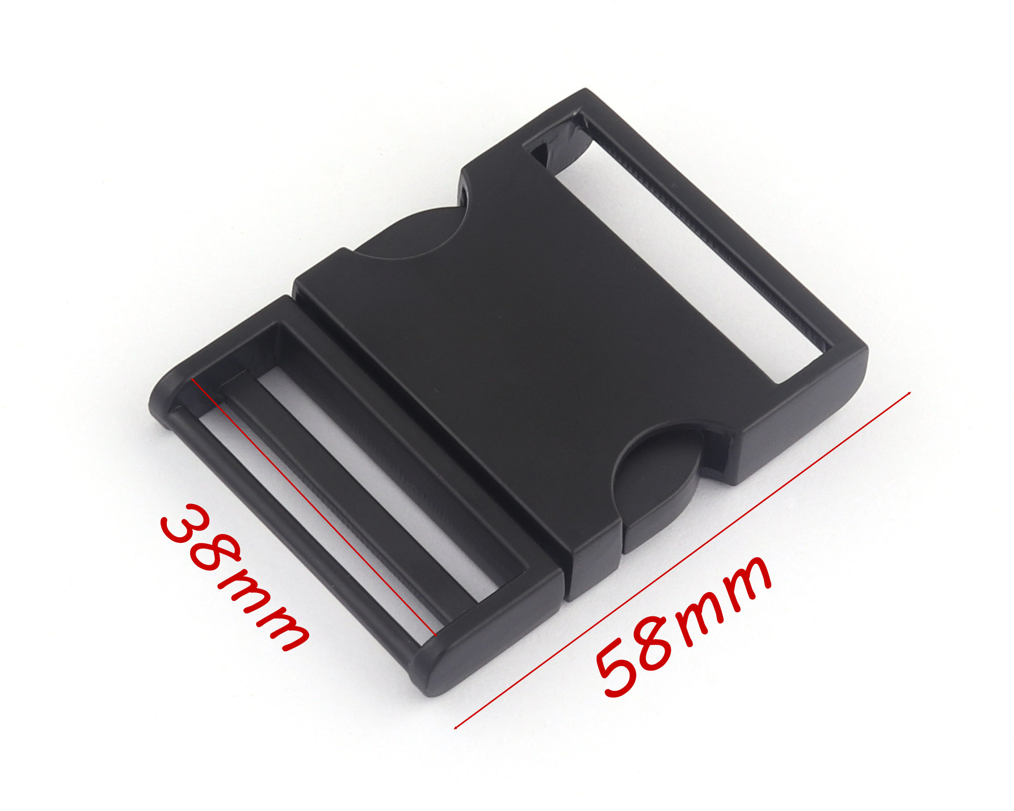 38Mm Zwart Release Gespen Richter Purse Slide Verstelbare Rugzak Gespen Riem Riem Tas Sluiting Clip Lock Halsband Webbing