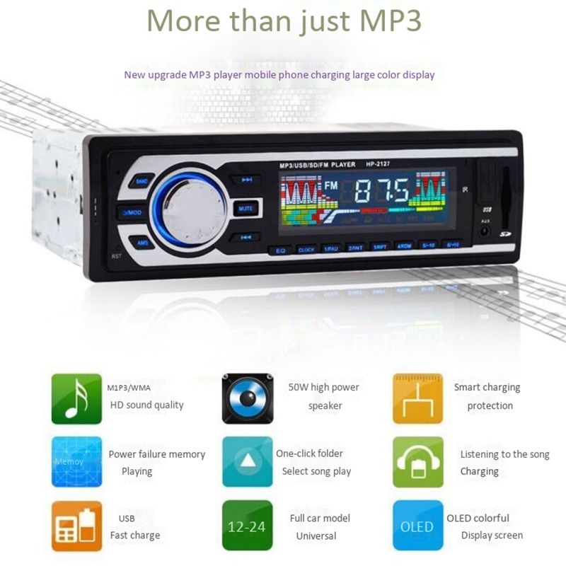 24V Car Stereo Fm Radio Mp3 o Player Support Bluetooth Phone With Usb/Sd Mmc Port Car Electronics In-Dash 1 Din