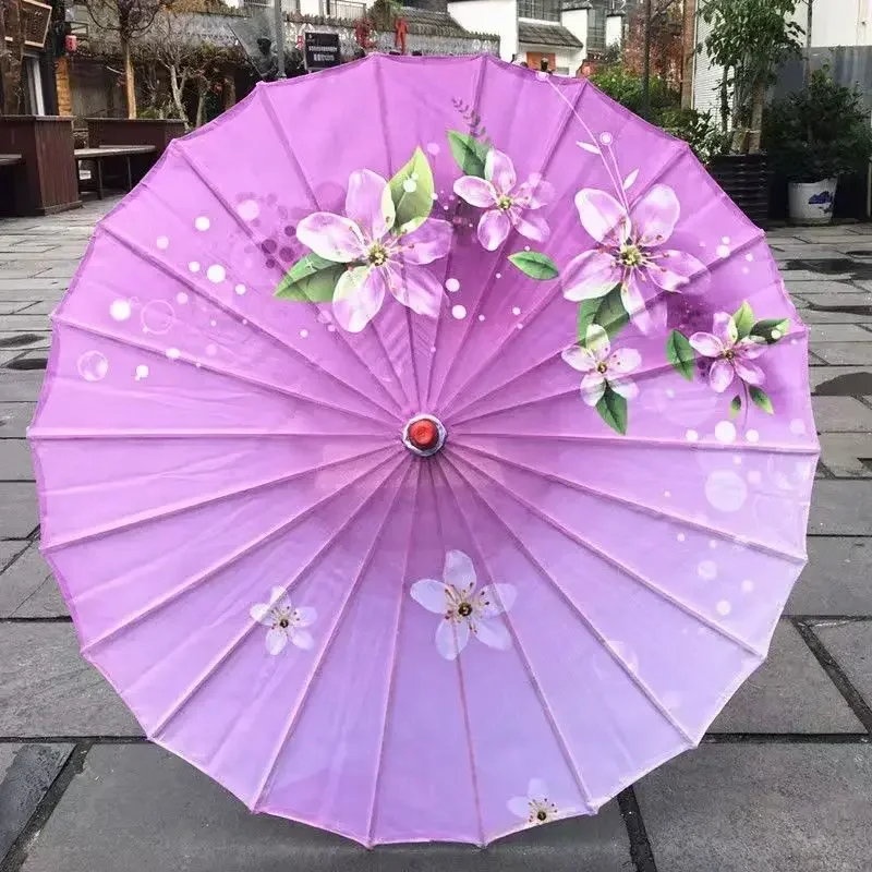 Adult Oil Paper Umbrella Chinese Style Rainproof Decoration Craft Hanfu Dance Photo Parasol Women's Umbrella Girls Cosplay Prop: Orange