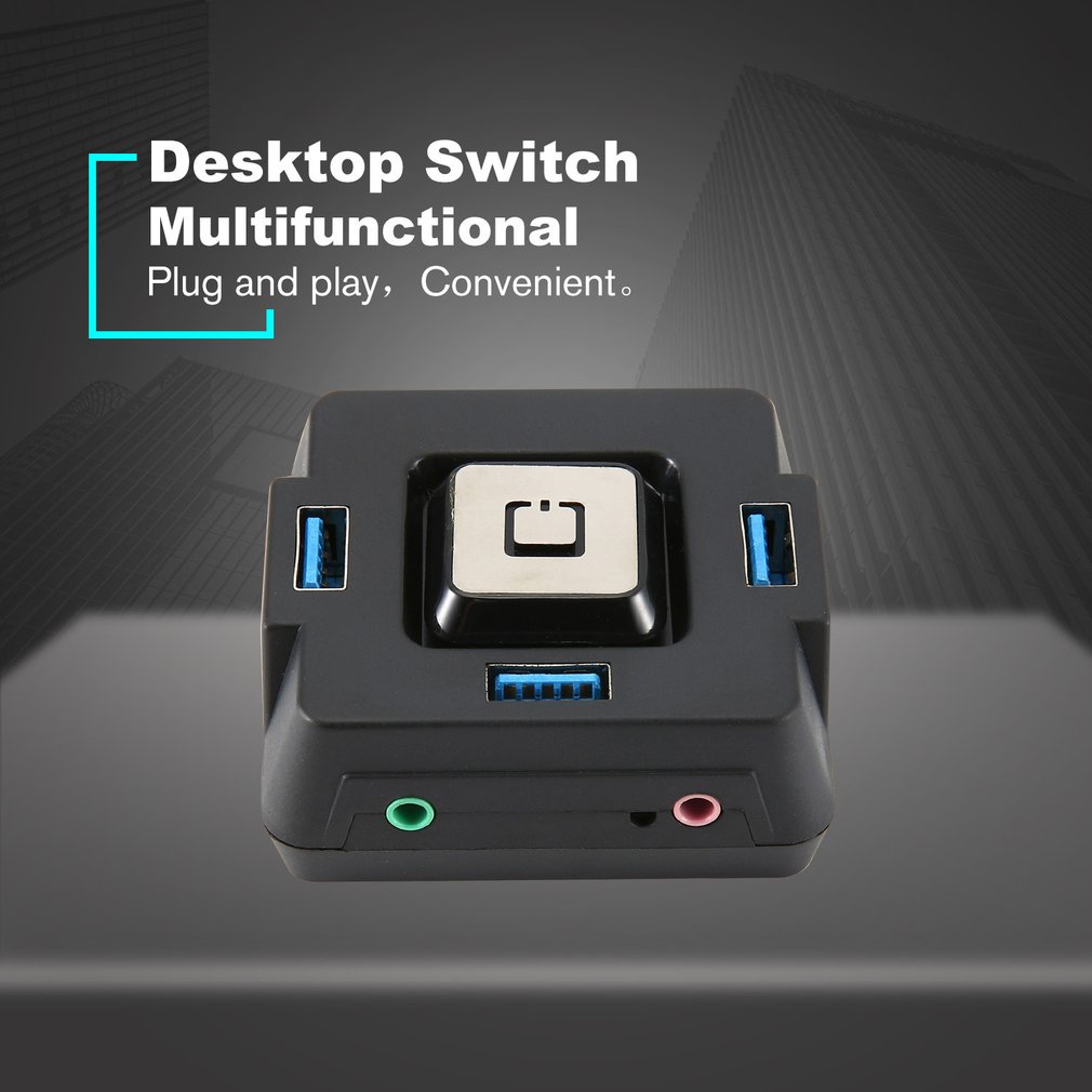 Multi-function USB3.0 Computer Desktop Switch Internet Cafe Home Office Desktop Chassis Switch USB3.0 With Sound Card