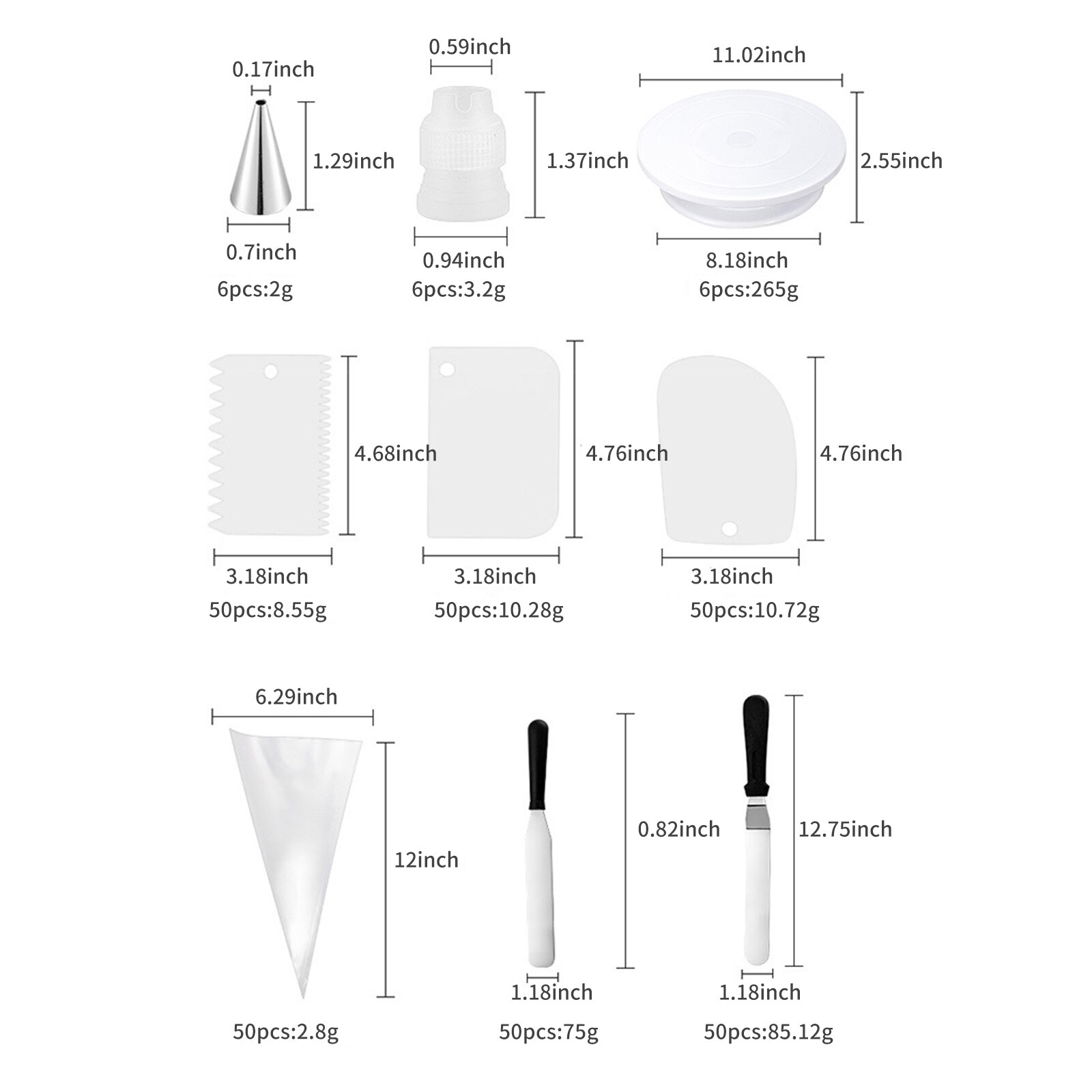 Cake Decorating Tools Cakes Turntable Kit Plastic Rotary Baking Stand Piping Nozzle Piping Bag Set Cake Accessories Cakes Tools