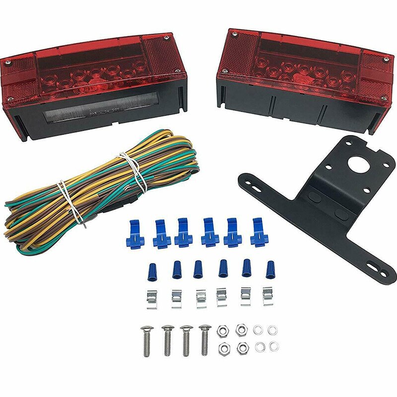 12V Submersible Trailer Rectangle LED Light Kit Red Tail Brake Light Waterproof Truck Light
