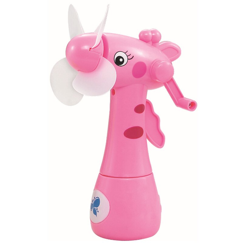 Mini Fan Cartoon Giraffen Draagbare Handheld Desk Bevochtiging Kid Speelgoed Handheld Water Mist Fan Voor Kind: Pink
