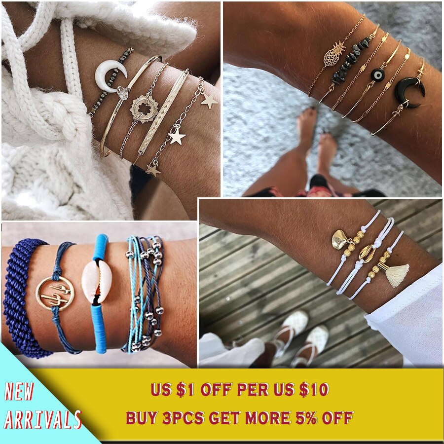 30 stijlen Mix Shell Hart Parel Golf Bloem maan Kristal Marmer Charm Armbanden voor Vrouwen Boho Kwastje Armband Sieraden