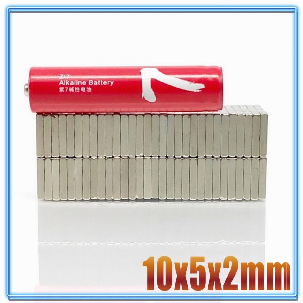 Imán Rectangular de 10x5x1, 10x5x2, bloque N35, permanente, superpotente, 10x5x1, 10x1, 10x5x5x2, 20/50/100/200 Uds.