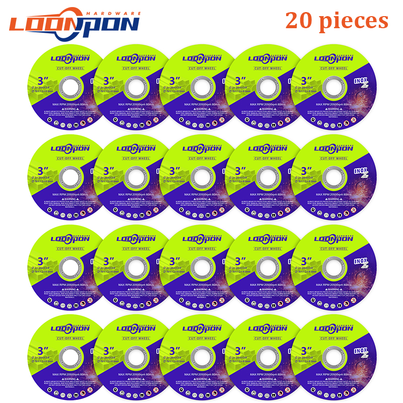 Loonpon 3 Zoll/75 mm Metall-Trennscheibe, Trennscheiben, Kreissägeblatt, Schleifscheiben, Winkelschleifer, Rad für Edelstahl: Weiß