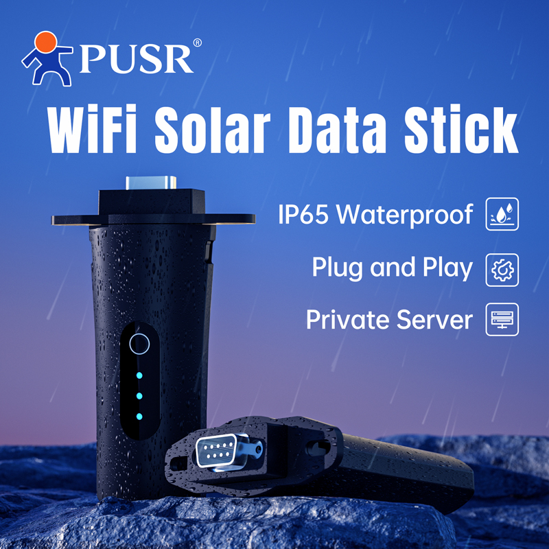 PUSR WiFi Solar Data Stick mit DB9-Anschluss Plug-and-Play IP65 Wasserdichter Solarwechselrichter TCP/UDP/HTTP-Protokoll USR-S100-WA12