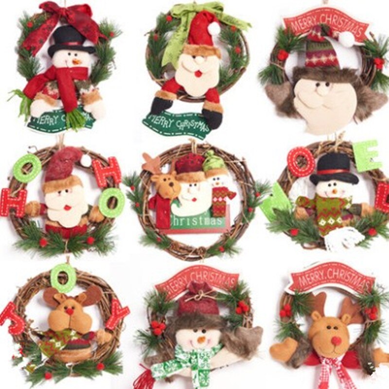 Garlands hanging decorations on the door decoration Christmas scene layout