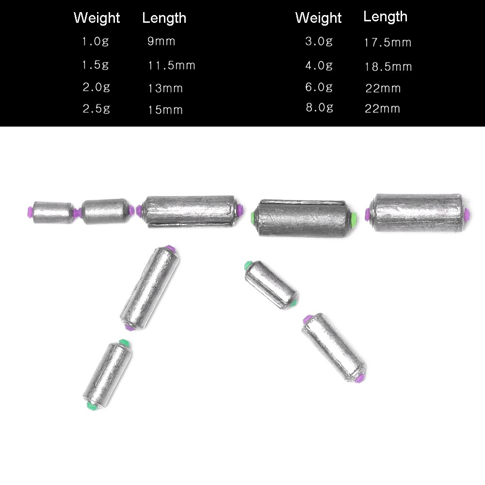5PCS Black Stainless Steel Weights Lead Sinker Telescopic Fishing Rod Round Shot Hook Connector Split Ocean Fishing Lead Fall