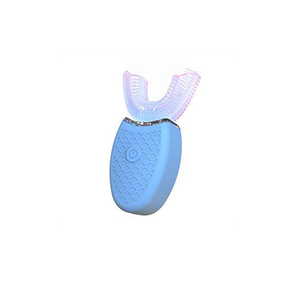 360 Graden Sonic Elektrische Tandenborstel Automatische Siliconen Tandenborstel Usb Oplaadbare Tanden Cleaner Blauw Licht Whitening Tand: blue
