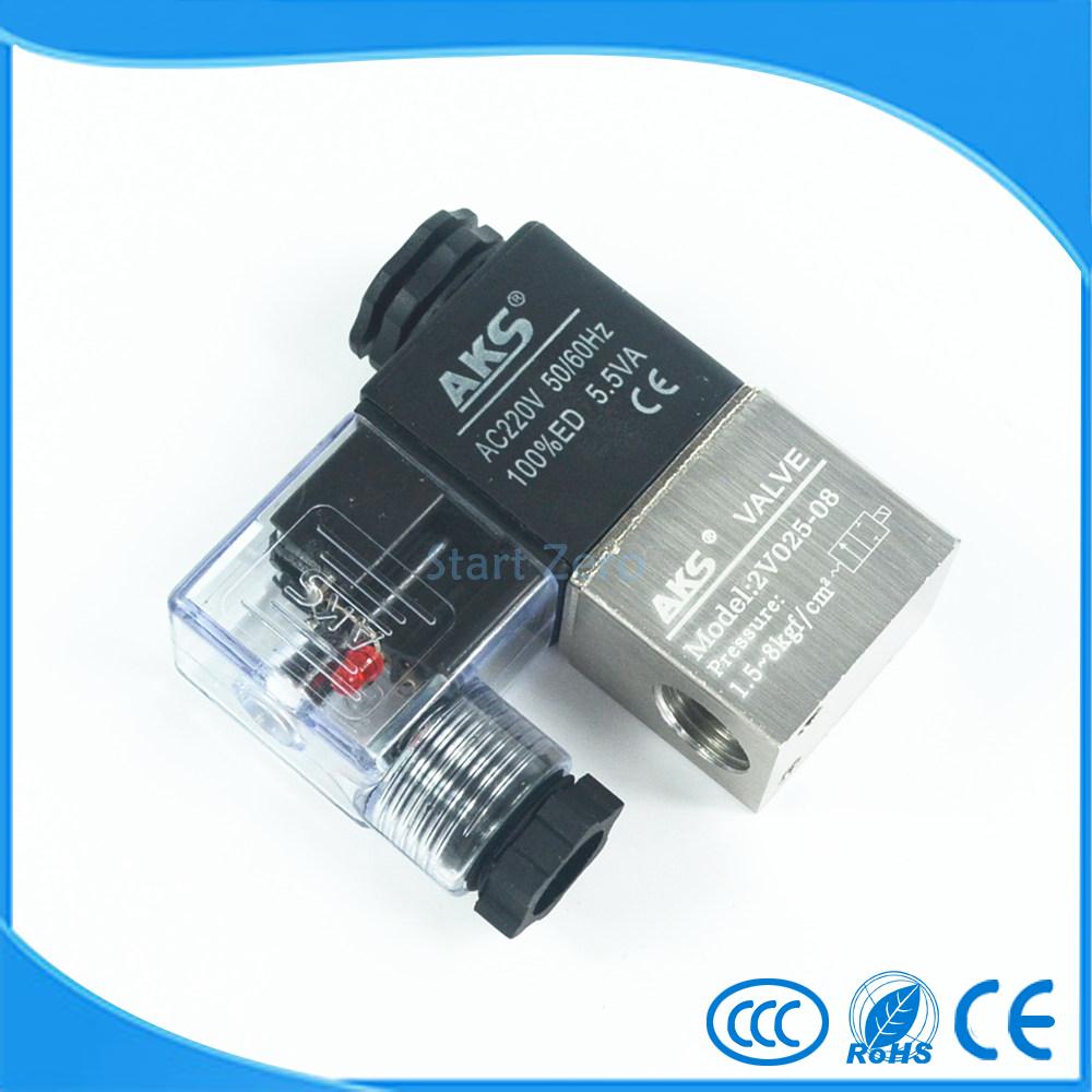 AKS-Válvula Solenoide AIRTAC 2 vías, 2 posiciones, 1/4 ", 2V025-08