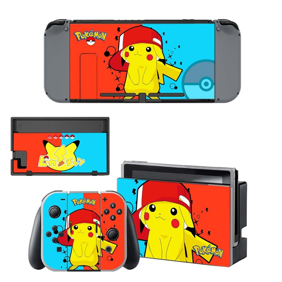 Nintend Switch Console + Vreugde-Con Controller Vinyl Skin Sticker Set voor Pokemom Beschermende Skins voor NS Schakelaar: YSNS1906