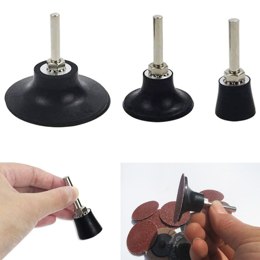 Sanding Discs /2/3inch Backing Pad 1/4" 6mm Shank M6 Screw Hole Lock Rotary Sanding Disc Holder for Roloc Polishing Abrasive