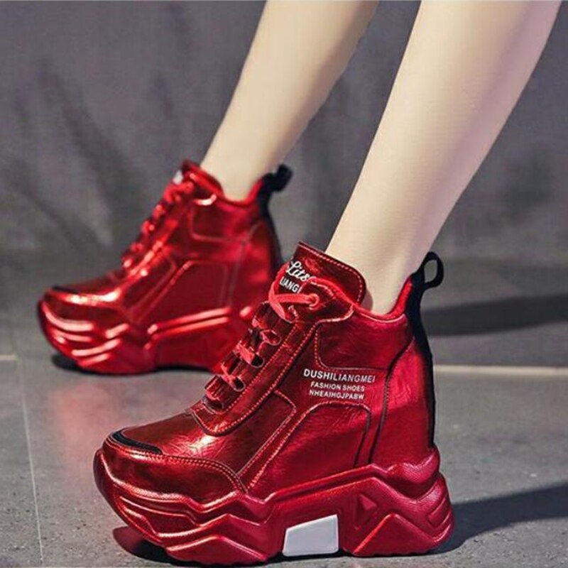 Chunky platform udendørs sneakers kvinder vinter varme super høje hæle casual sko kvinde højde stigende støvle mujer
