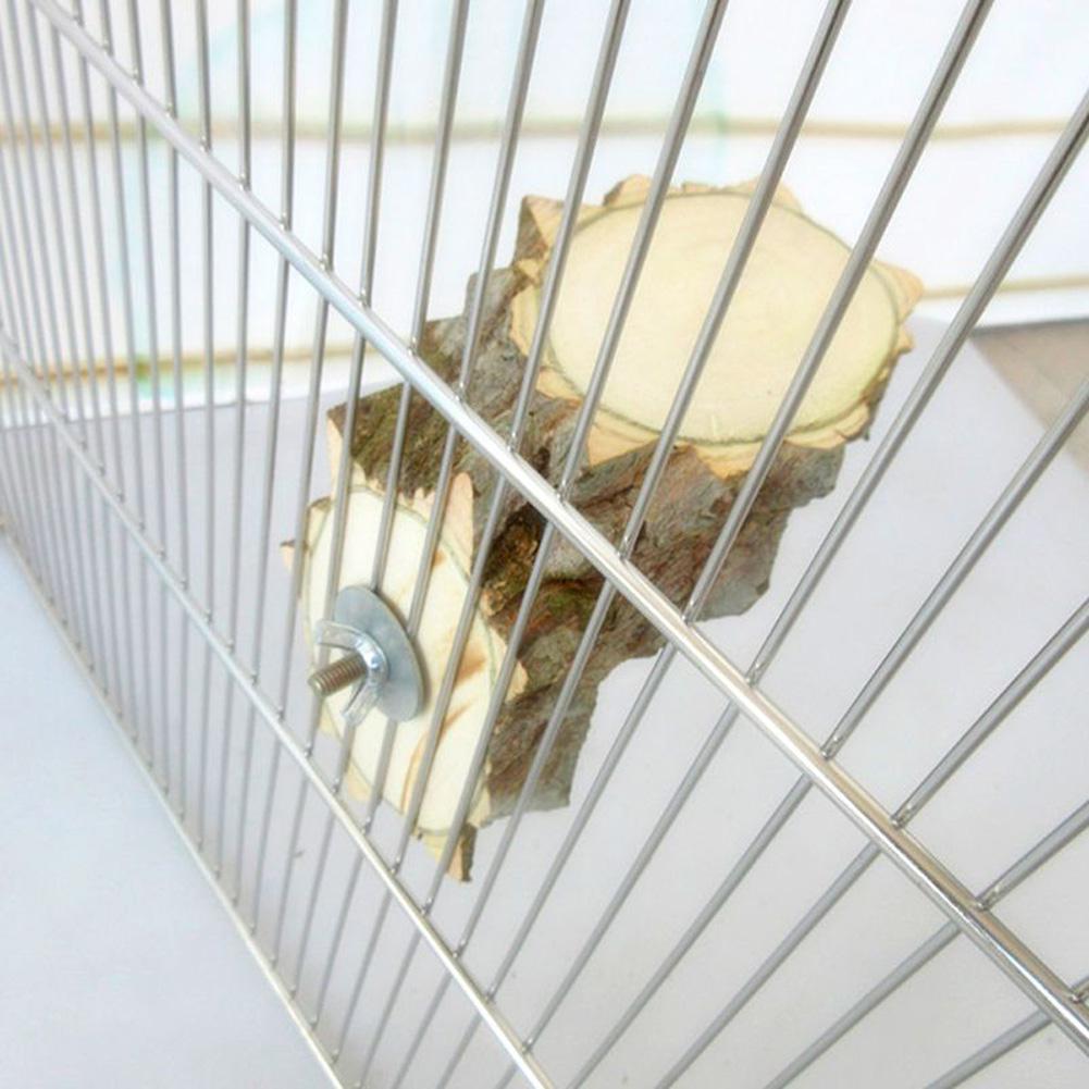 Pet Platform Right Angle Wood Perch Parrot Hamster Squirrel Bird Cage Playing Stand Jumping Board