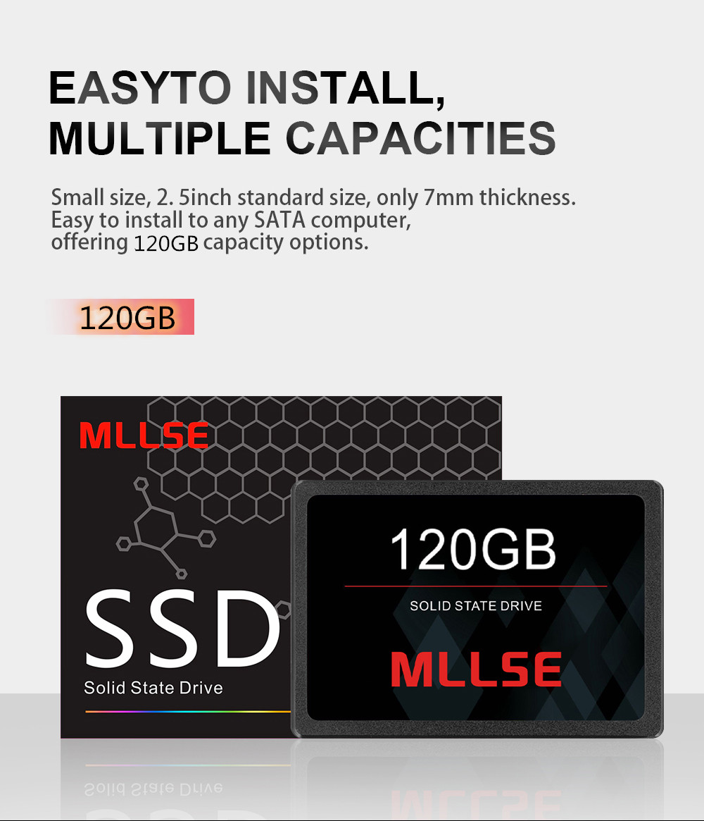 MLLSE ssd 2.5&#39;&#39; Hard Drive Disk 120GB 512gb 256gb 2.5 inch sata III ssd TLC 500MB/s internal Solid State Drives for laptop PC