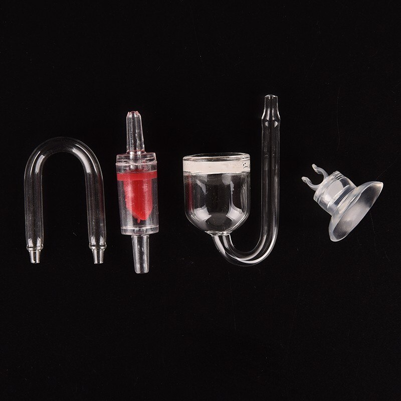 Functional Aquarium Co2 Diffuser Kit Check Valve U Shape Glass Tube Suction Cup For Carbon Dioxide Generator 4mm Inside Dia Tube