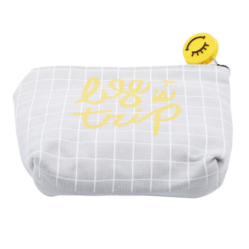 Dames portemonnee eenvoudig canvas rooster glimlach portemonnee kleurrijke cartoon rits kaarthouder sleuteletui