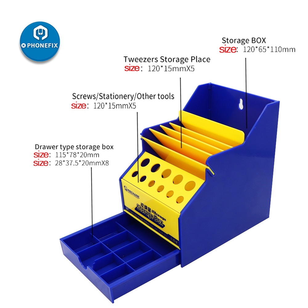 Mechanic iStorage Desktop Storage Office Desktop Helper Maintenance Accessories Rack Screwdriver Tweezers Tool Box
