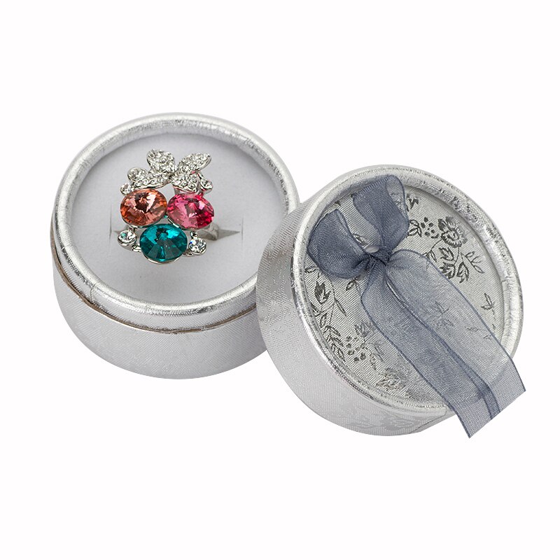 Paper Round Ring Earring Box for jewelery Boxes Packing Display Holder Carrying Cases Factory Small Silver