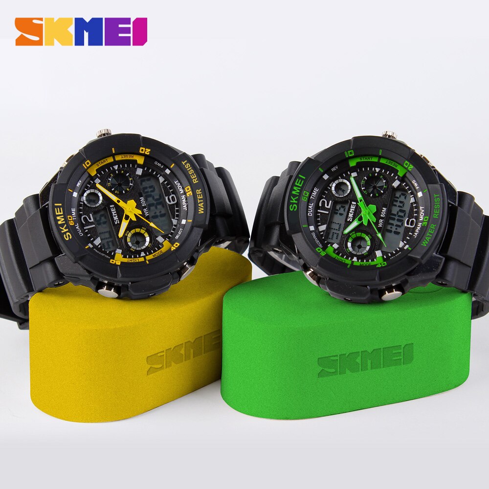 SKMEI Sport Horloges Mannen Dual Display Horloges Chronograph 50M Waterdicht Alarm Kalender Back Light Horloge 0931
