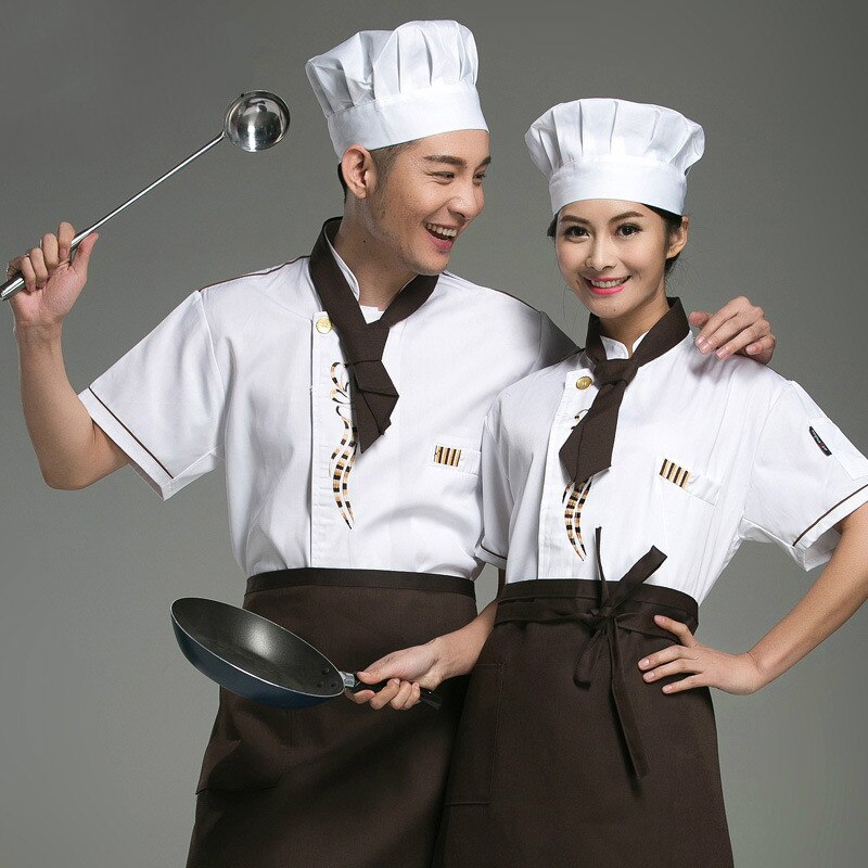 Zomer Korte mouwen Ademend Enkele-breasted Restaurant Chef-kok Jas Keuken Kok Pak Netto Terug Man Vrouw Chef Uniform: XXL