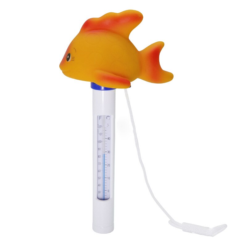 Flydende svømmebassiner termometer vandtemperaturmåler tester mini størrelse vandtemperatur måleinstrumenter 0-50: Gul fisk