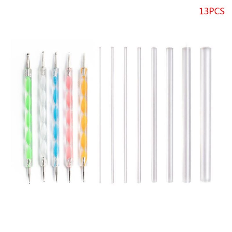 13pcs Mandala Dotted Tools Set for Painting Rock Acrylic Stick Point Drill Pen R9CB