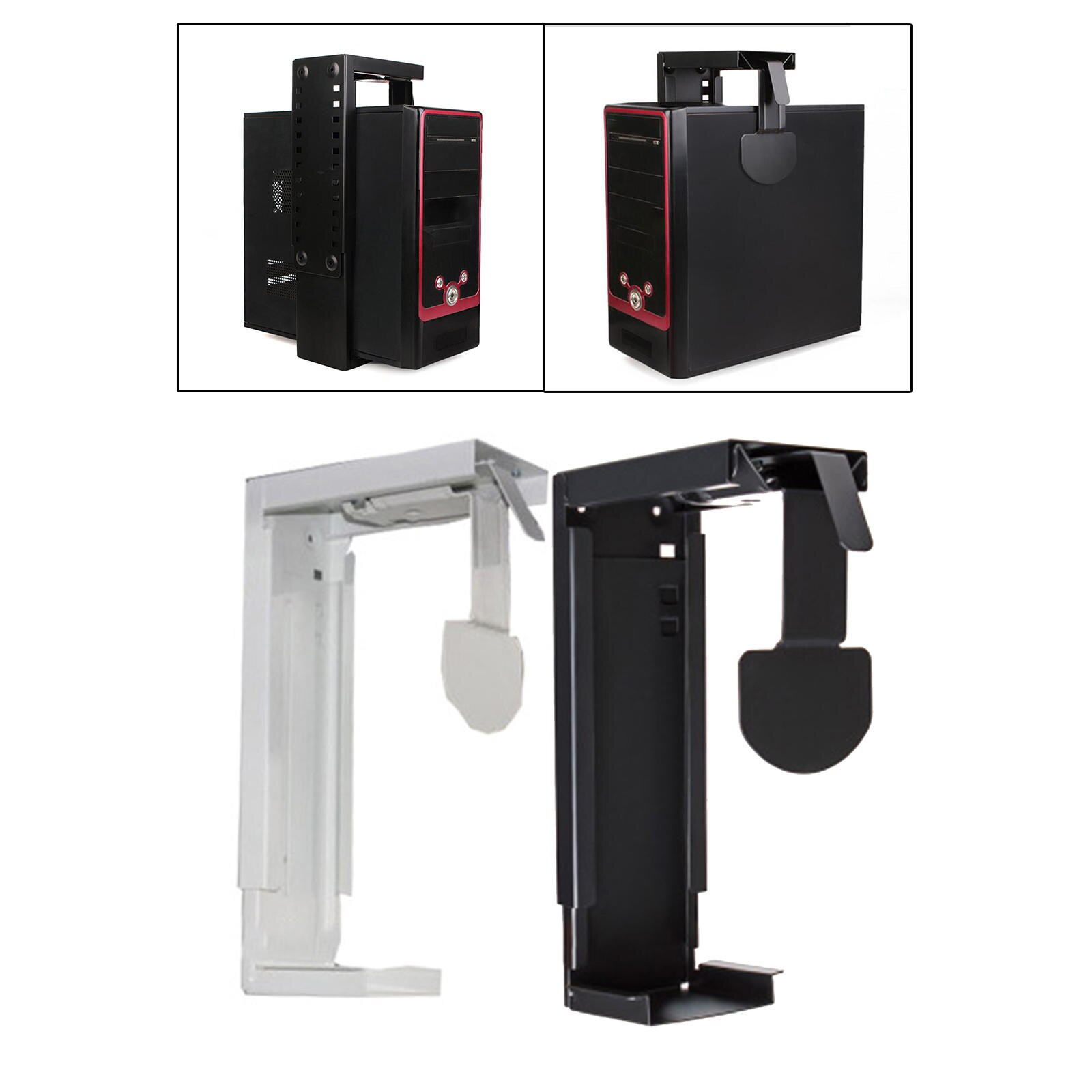 Support universel de boîtier PC, fer de bureau suspendu sous le bureau, boîte de châssis, support d&#39;étagère fixe pour moulage d&#39;ordinateurs