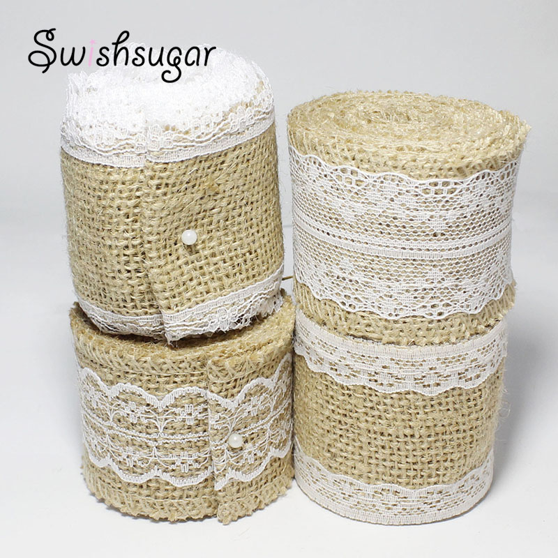 2 metros de juta natural hessian serapilheira laço fita rústico casamento belting cinta buquê acessórios