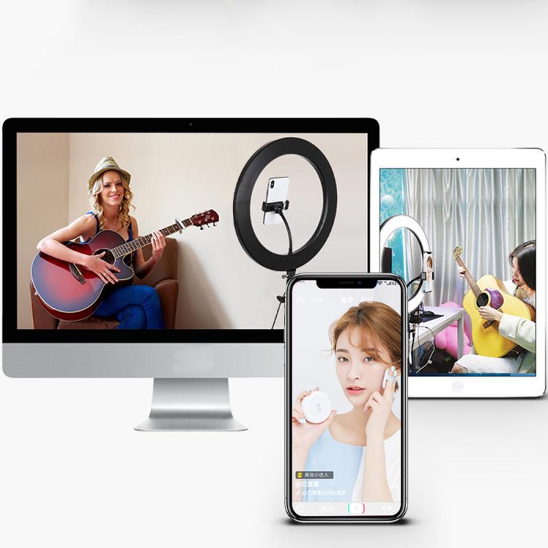 Selfie ledet ringe lampe sirkel ledet lys til sminke online kjendis studio foto video dimbar lampestativ selfie stativ