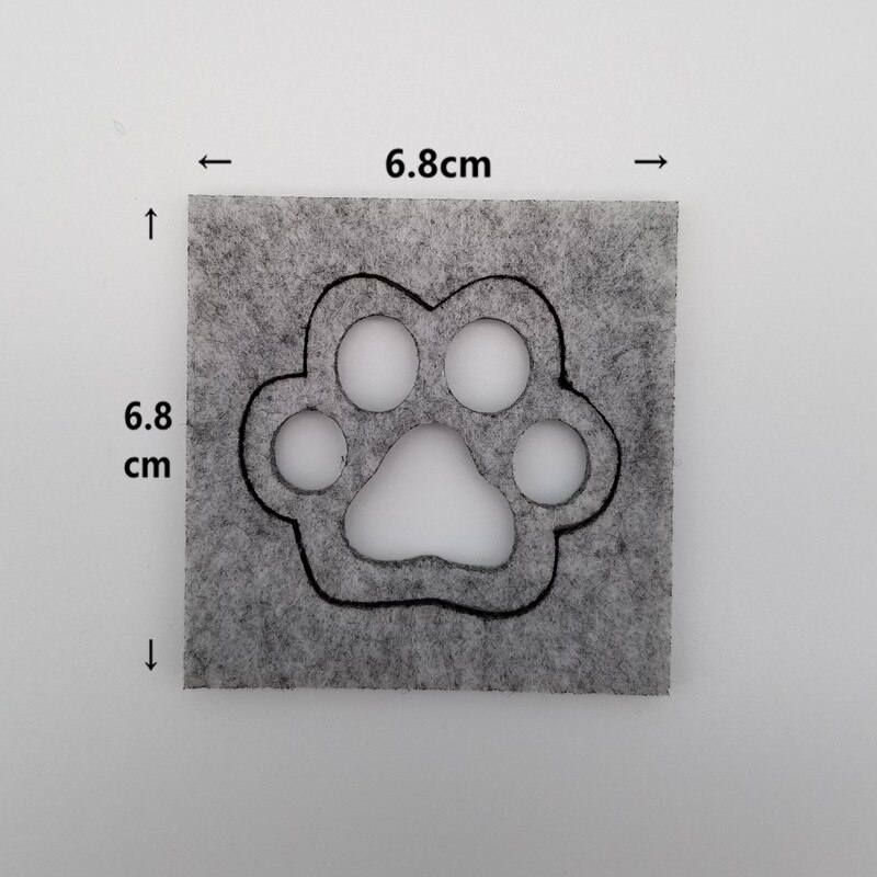 Felt Cut Cat Footprint Shapes Template Handmade Wool Felt DIY Craft Tool 6.8X6.8CM Animal Palm DIY Felt Package For Rookie User: Default Title